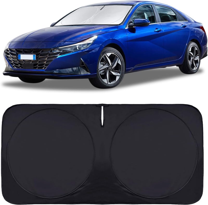 INSAUTO Sun Shade Sunshade Custom Fit for 2017-2020 Hyundai Elantra Accessories, Car Front Window Shield for Elantra Foldable 240T Silver Sun Visor Windshield Cover Blocks UV Rays Heat Keep Car Cooler - Image 1